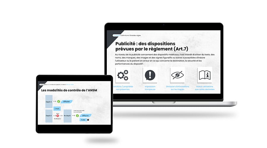 formation en ligne publicité dispositifs médicaux